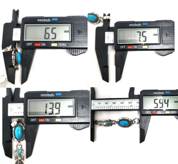 rym-187 ペンダントトップ ターコイズインレイフェザーインディアン