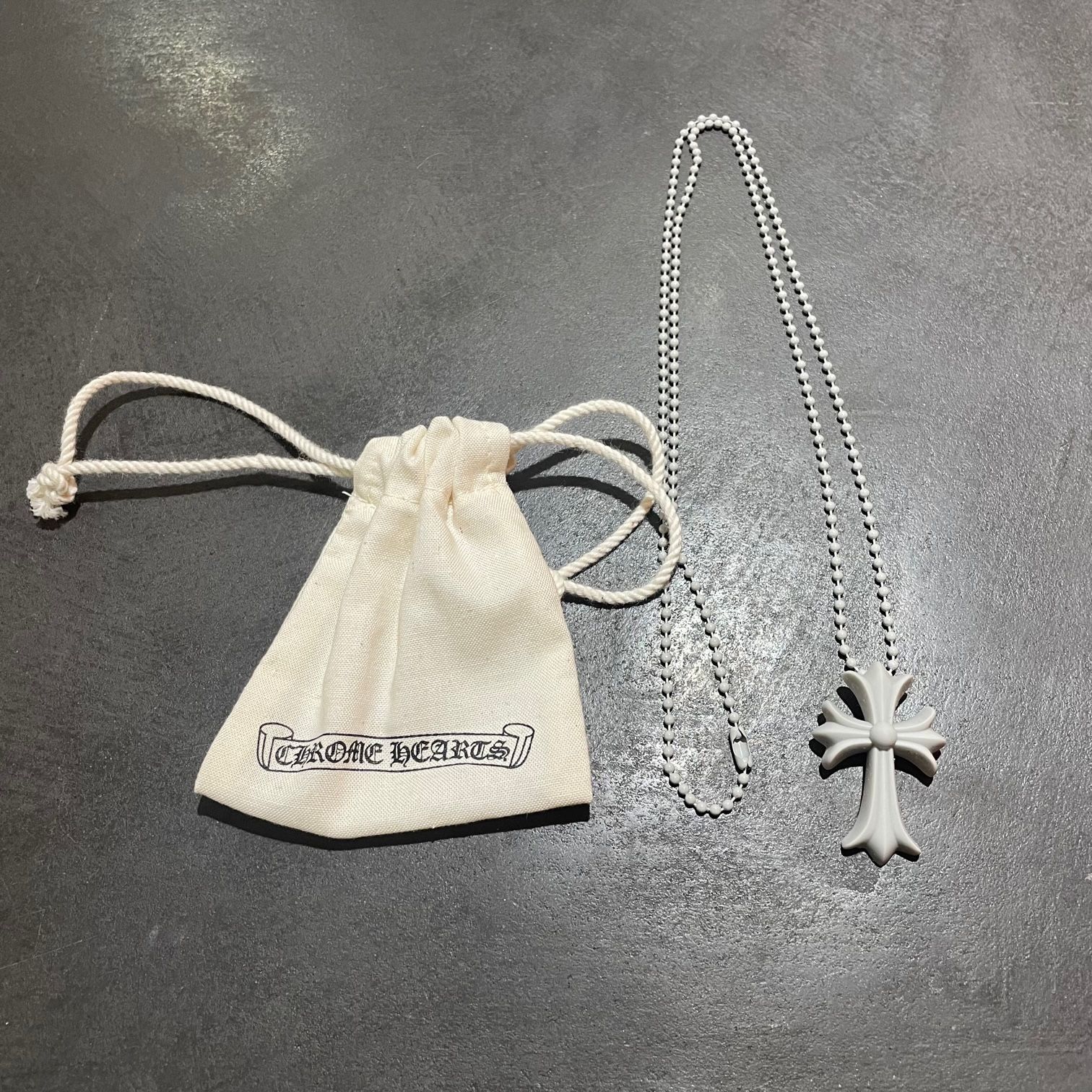 新品 CHROME HEARTS RUBBER CH CRS SML ラバー クロス ネックレス 
