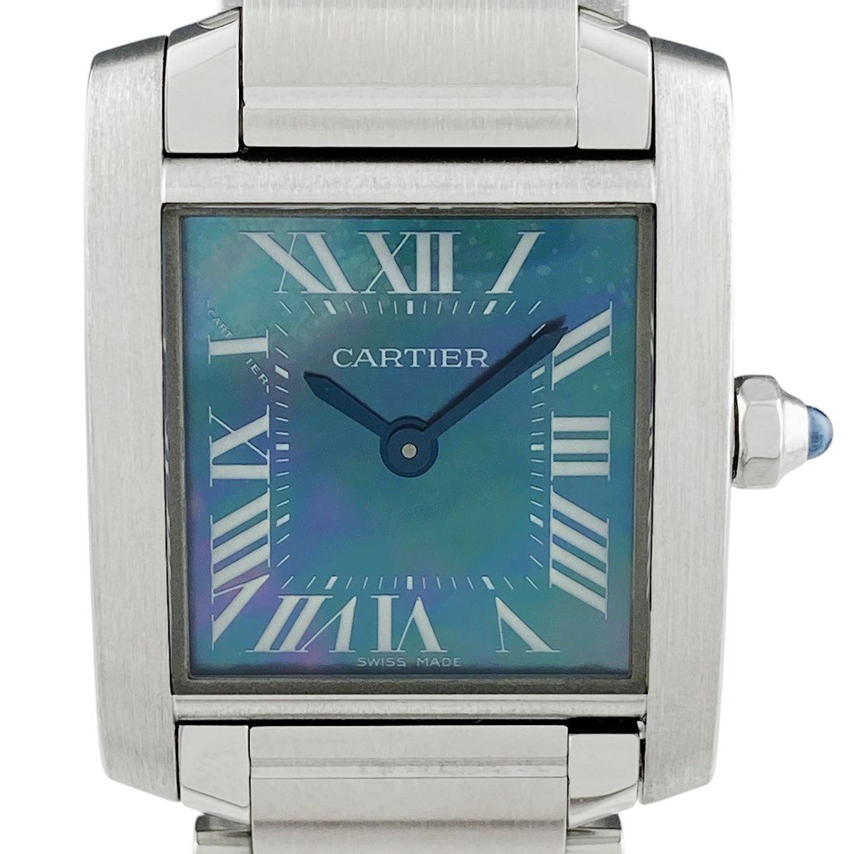 カルティエ CARTIER タンクフランセーズ SM W51034Q3 腕時計 SS クォーツ ブルー レディース
