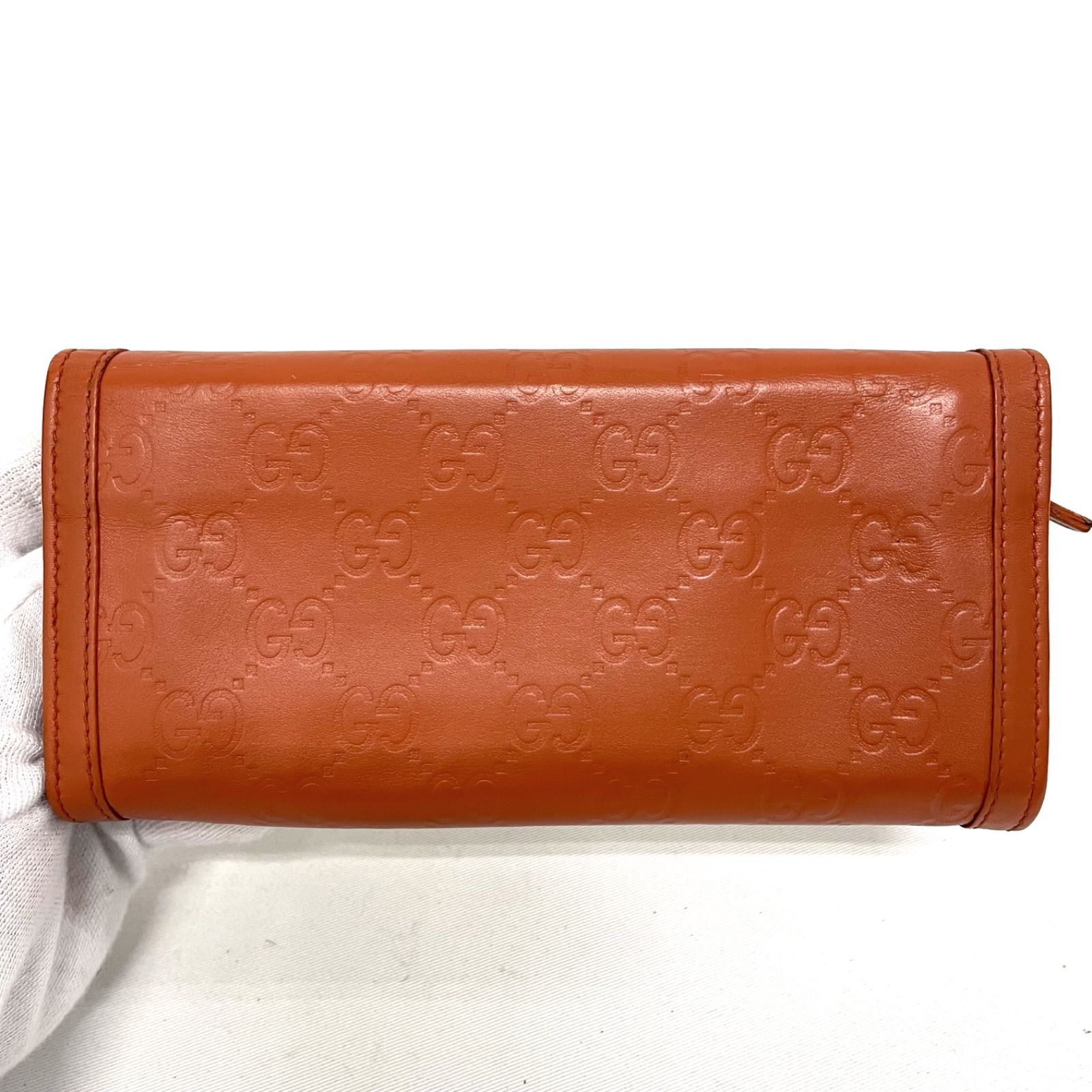 GUCCI グッチ GG シマ 長財布 オレンジ ライトブラウン 282431・1147