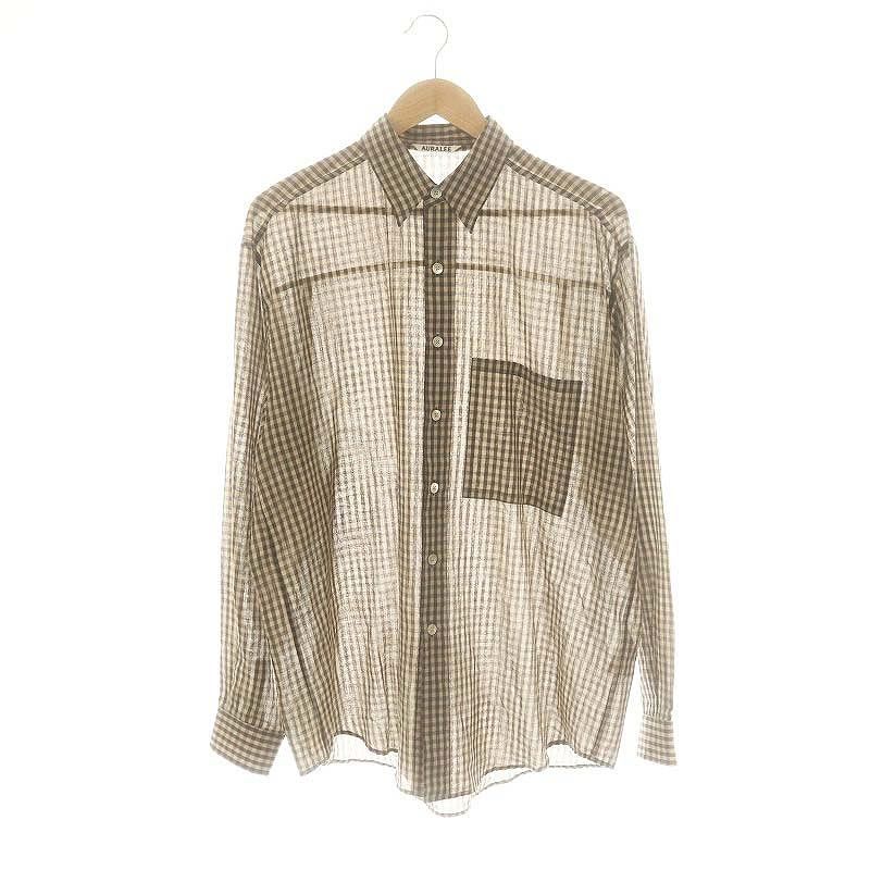 Auralee 25ss チェック柄 長袖シャツ サイズ4