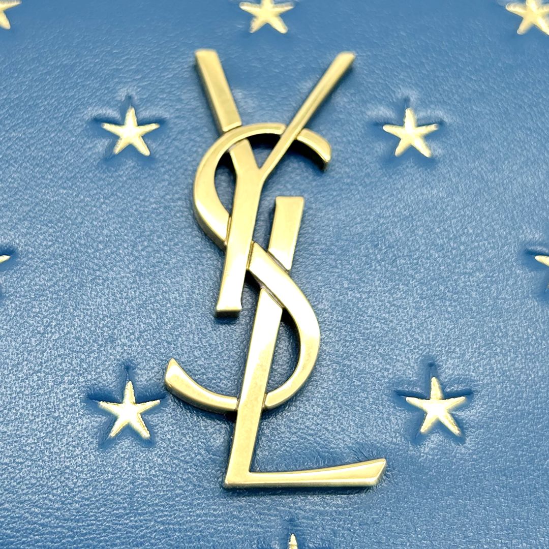 SAINT LAURENT イブ・サンローラン YSLロゴ スタッズウォレット 二