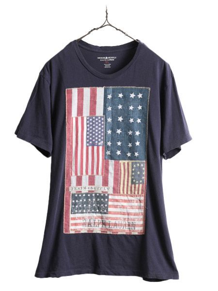 【お得なクーポン配布中!】 ビンテージ 加工 星条旗 デニムu0026サプライ ラルフローレン Tシャツ XL 紺