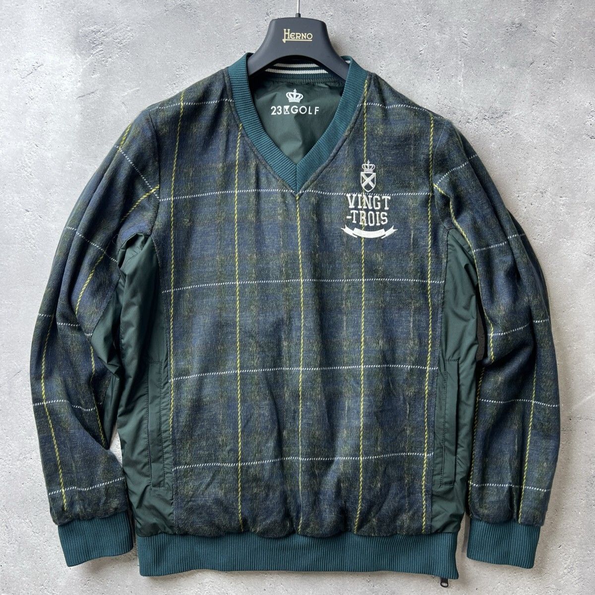 極美品 23区 GOLF ニジュウサンク ゴルフ Vネック リバーシブル スニード ジャケット ブルゾン / メンズ L グリーン チェック ゴルフウェア  撥水 防風 蓄熱 保温 秋 冬 - メルカリ