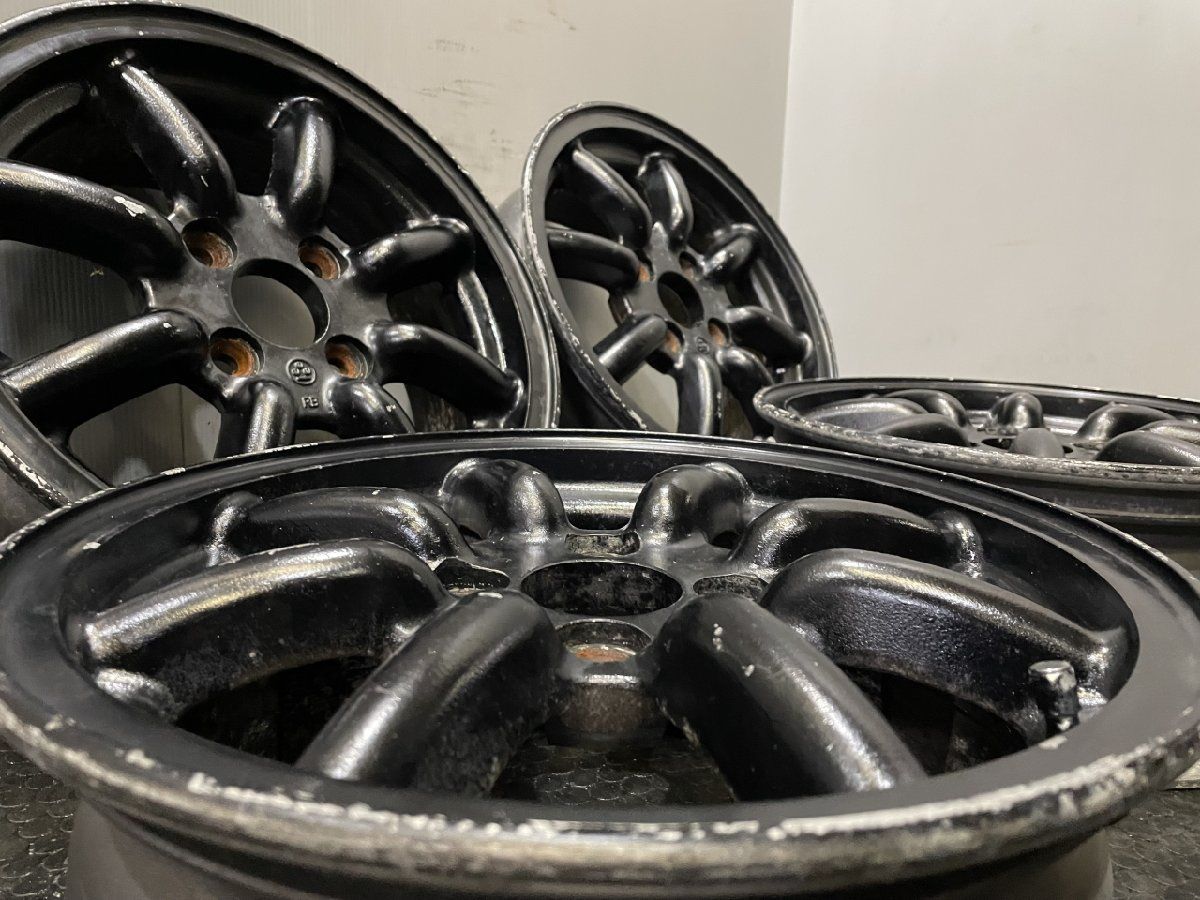 旧車ホイール ワタナベ 社外ホイール 14インチ 4本 6J4HPCD100約+40 エイトスポーク 希少 当時物　(VHO496)クレジットカード QRコード決済可能 旧車ホイール ワタナベ 社外ホイール 14インチ 4本 6J4HPCD100約+40
