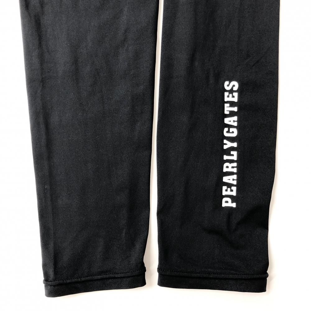 超美品】パーリーゲイツ レギンスパンツ 黒 裾ロゴ白 スパッツ