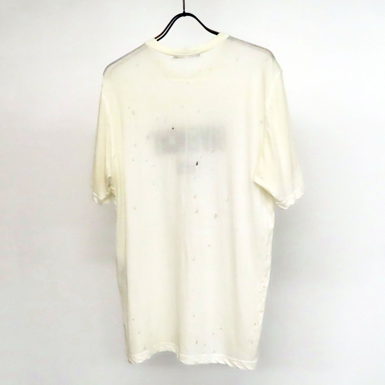 24012 美品 GIVENCHY ジバンシィ ロゴプリント 穴あき クラッシュ加工 