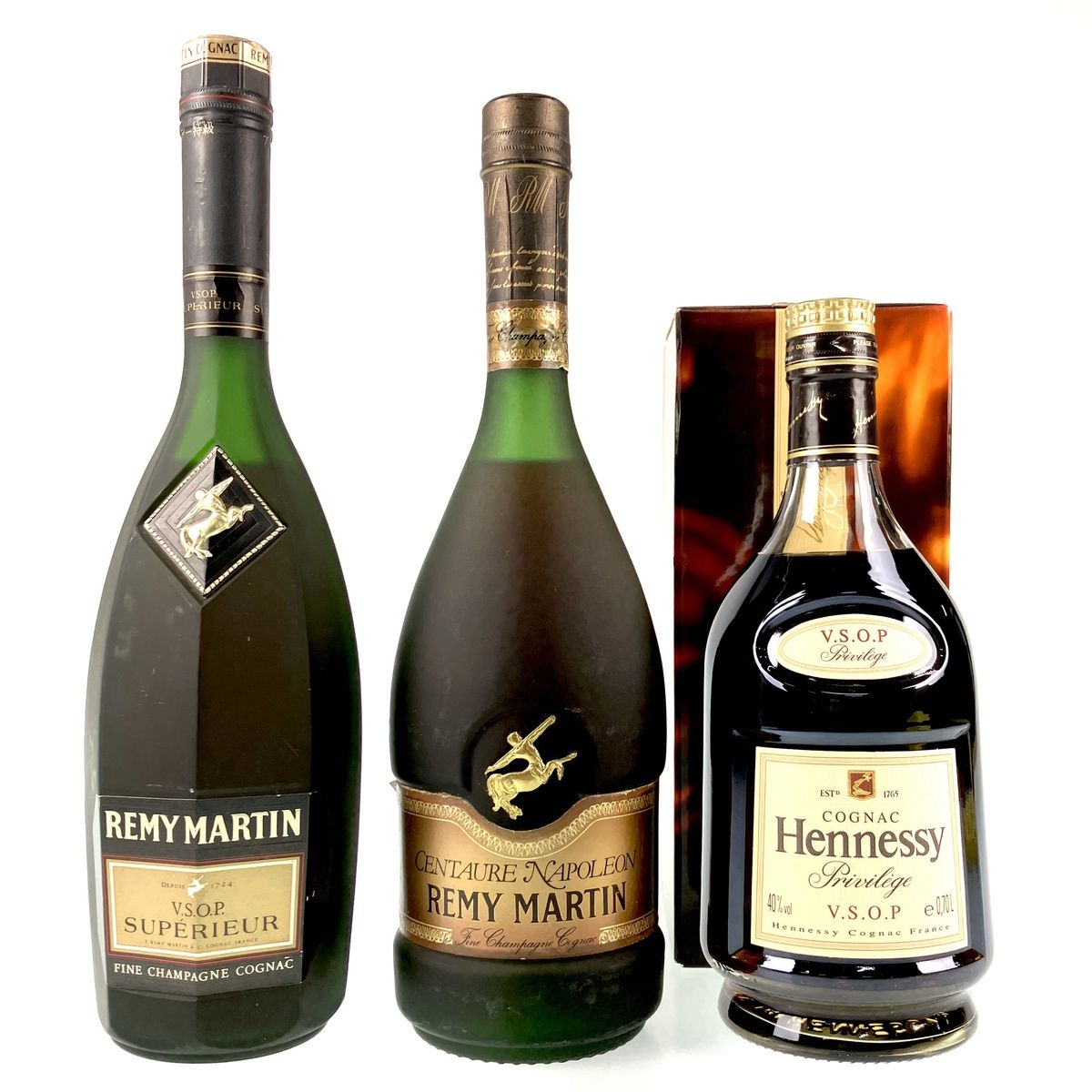 3本 REMY MARTIN Hennessy コニャック 700ml ブランデー セット 【古酒