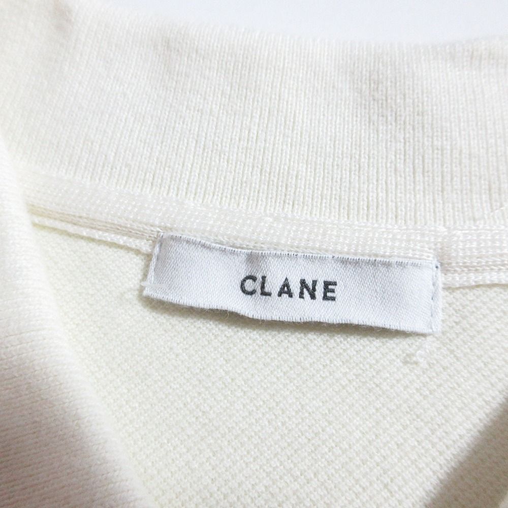 美品 24SS CLANE クラネ CROPPED POLO TOPS ハーフスリーブ クロップド ポロシャツ カットソー 16105-1292 1 アイボリー レディース 古着 中古 CLANE/クラネ】CROPPED POLO TOPS/クロップドポロトップス