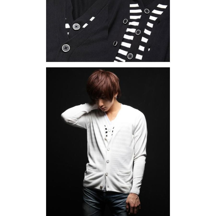 Murder License マーダーライセンス メンズ レイヤードボーダーニット