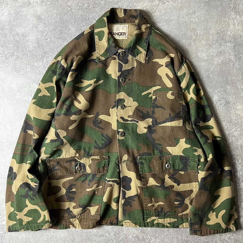80s RANGER ウッドランド カモ 迷彩 コットン ハンティング