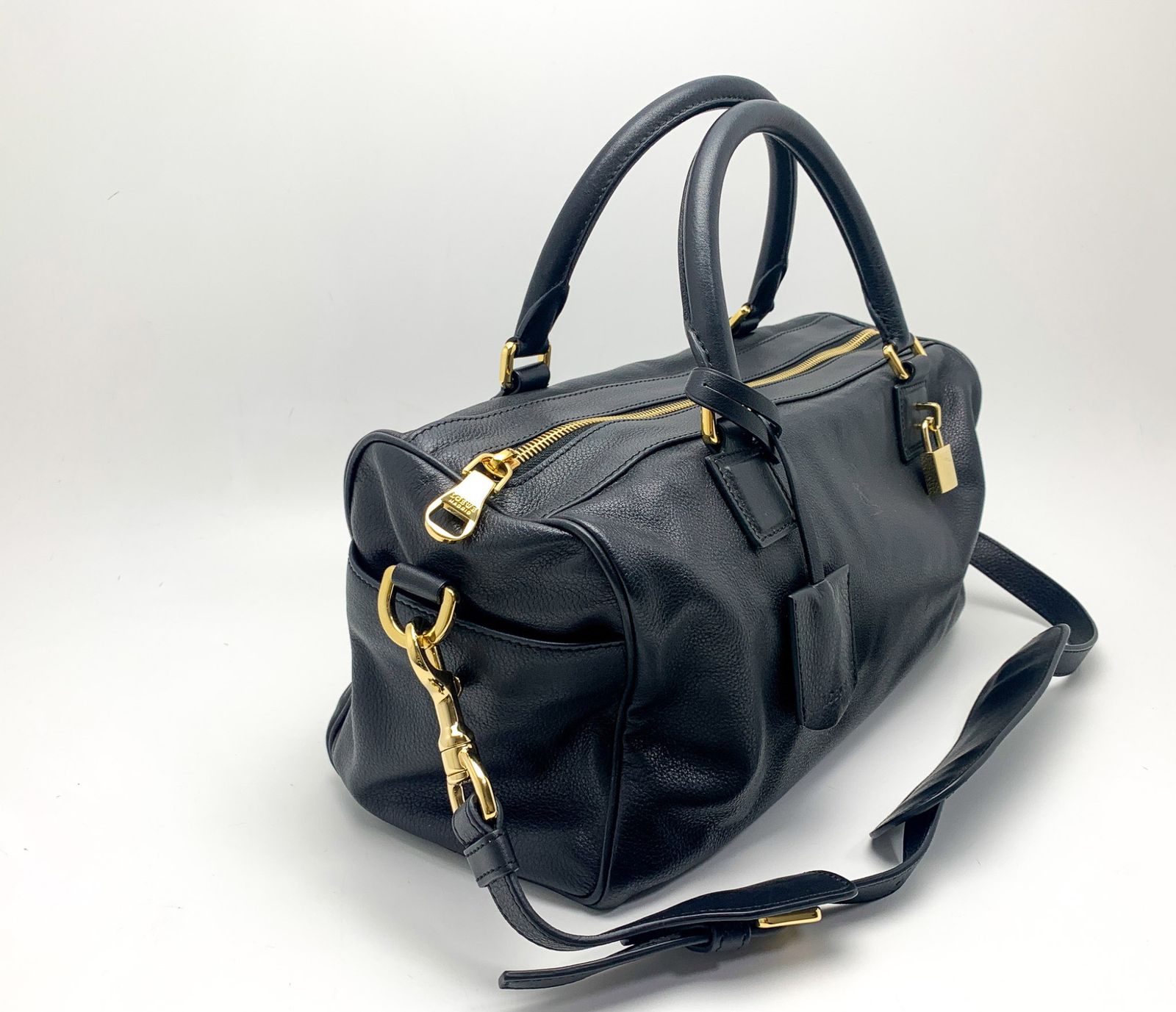 LOEWE ロエベ 黒 ブラック アナグラム アメ ボストン型 2WAY