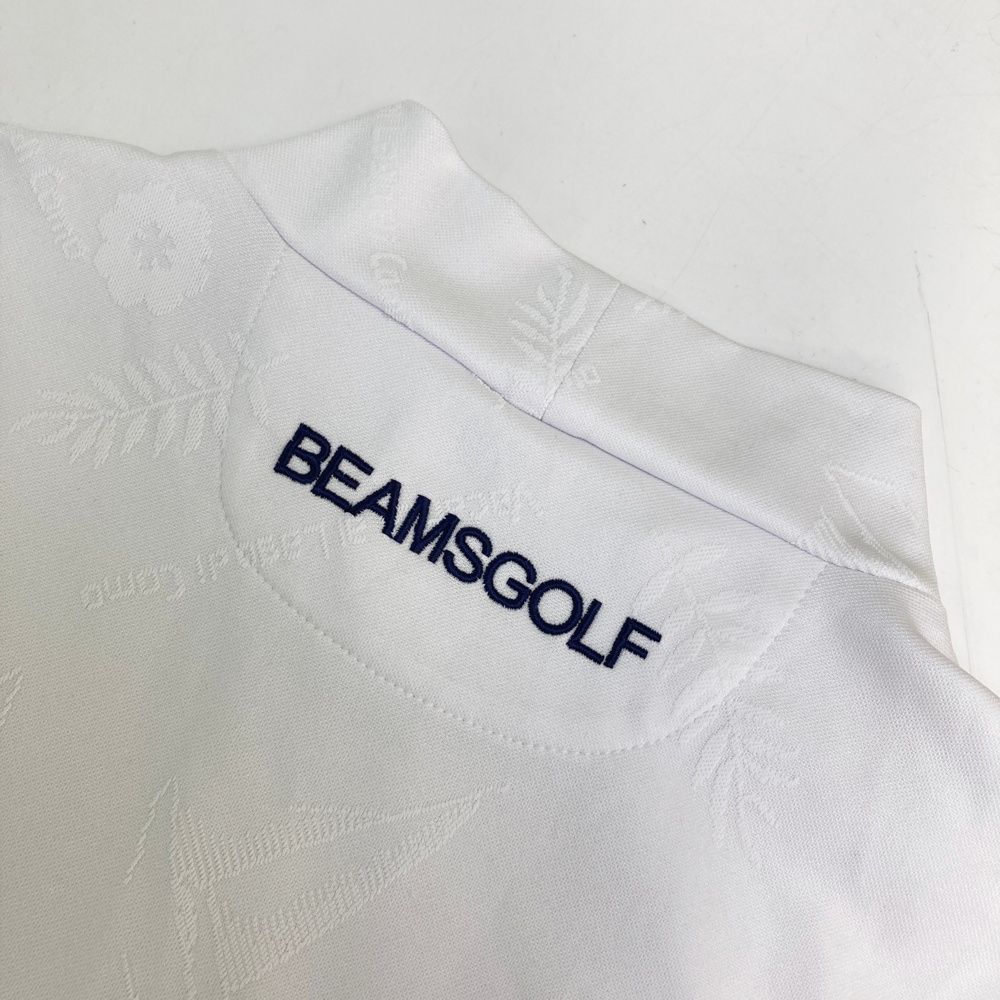 サイズ M BEAMS GOLF ビームスゴルフ モデル ハイネック 半袖Tシャツ 総柄 ホワイト系 240101447742 ゴルフウェア メンズ ストスト WWW_OLIVIERBERNSTEIN_COM