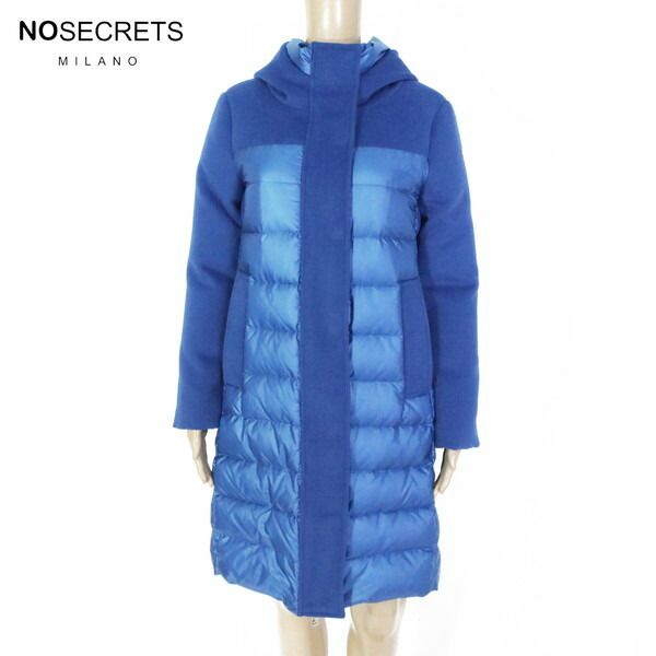 75%OFF ノーシークレッツ SNOW SECRET コート 42 ECO154 Mサイズ ブルー レディース ダウンコート アウター フード付き