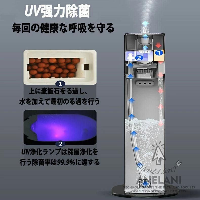 加湿器超音波式タワー型上から給水9L業務用卓上静音uv除菌空気清浄機抗菌大容量乾燥対策