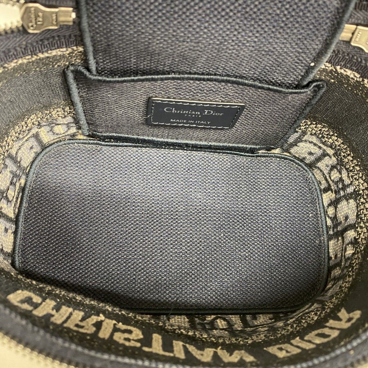 5ic2794 クリスチャンディオール バニティバッグ オブリーク キャンバス ネイビー シルバー金具 レディース DECORATOM_COM_BR