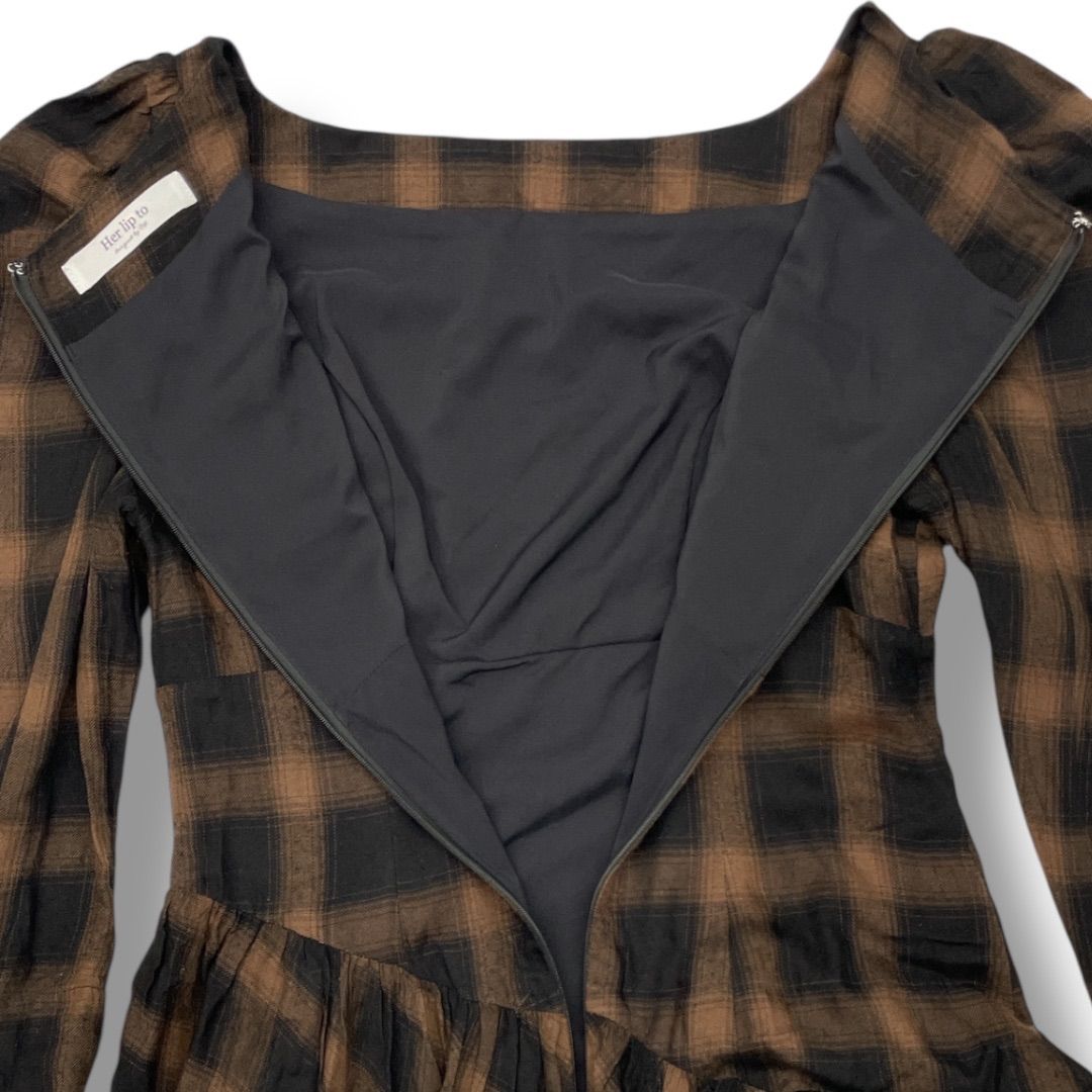 Her lip to ハーリップトゥ Roanne Over Check Dress ロング