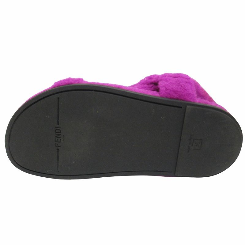 美品 21aw フェンディ FENDI ムートン サンダル シューズ シープ  