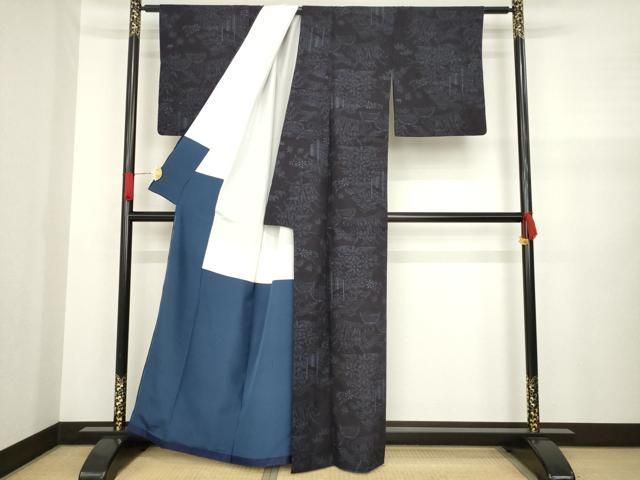 平和屋着物●本場結城紬　重要無形文化財　有栖川　藤絹謹製　正絹　逸品　AAAZ6869ph 平和屋着物○本場結城紬 重要無形文化財 有栖川 藤絹謹製 正絹 逸品