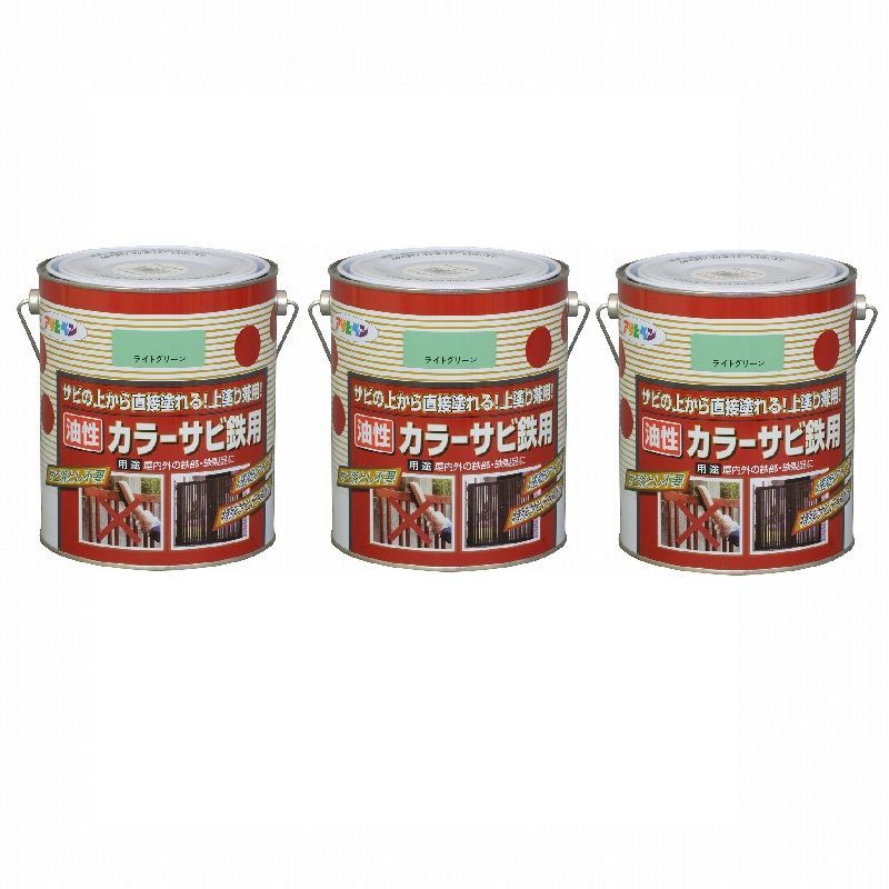 アサヒペン カラーサビ鉄用 １．６Ｌ グリーン 6缶セット - 2