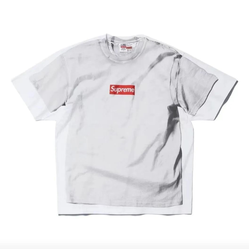 Supreme x MM6 Maison Margiela box logo 半袖Tシャツ 連名モデル フェイク ツーピース スクエア ロゴ 6271