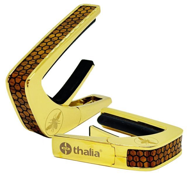タリア カポ Thalia Capos PREMIUM Series AAA Curly Hawaiian Koa 24KG-SAVETHEBEES | SAVE THE BEE 24K GOLD ギター 12インチフレットパッド付属