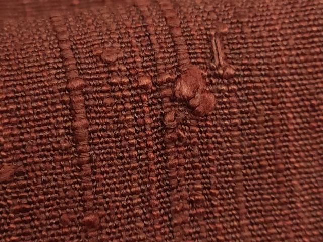 平和屋本店□極上 浦野理一 経節紬 九寸名古屋帯 錆色地 逸品