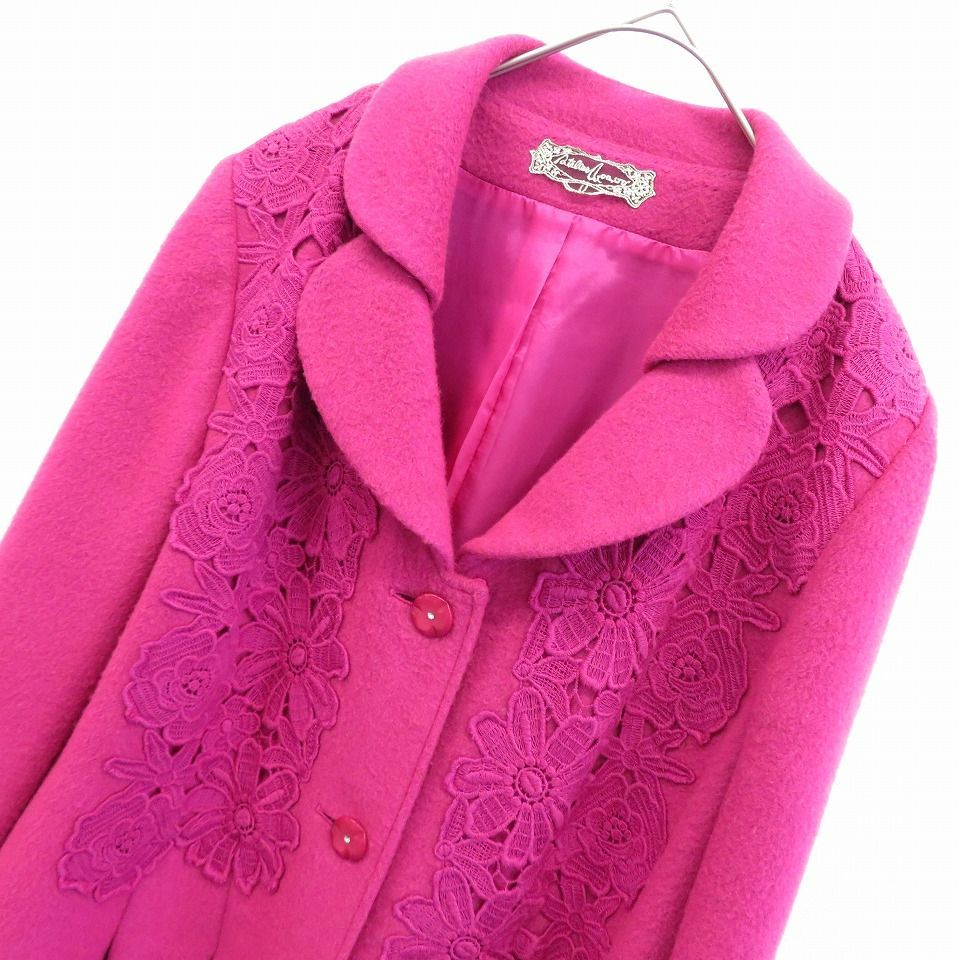 マドモアゼルノンノン コート アンゴラ100% 上質 裏地総柄 M L