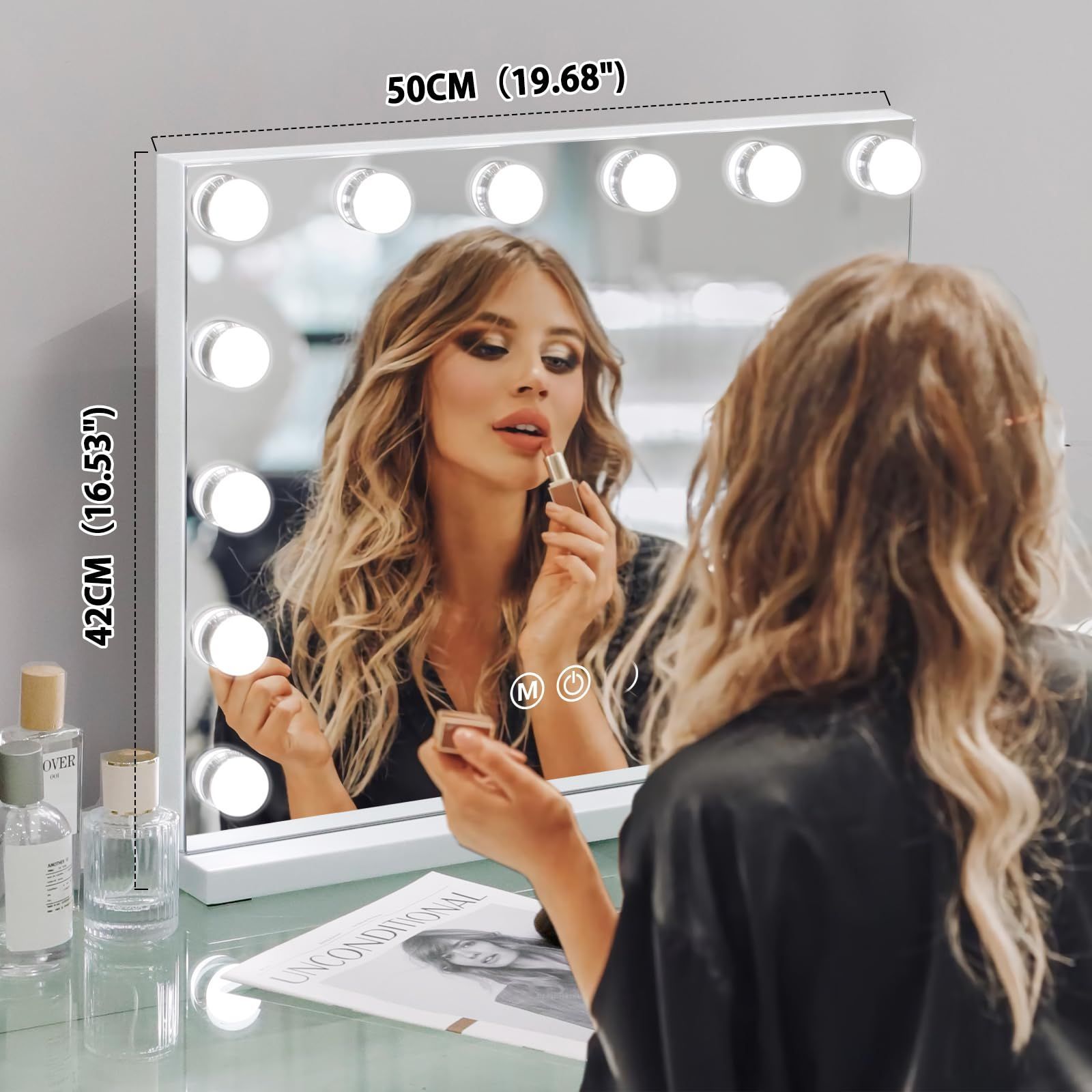 大人気❤️女優ミラー AMIRO 化粧鏡 卓上 LED 8インチ 10倍拡大鏡