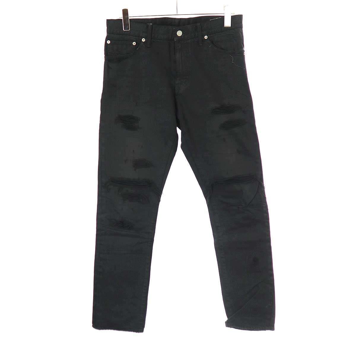 visvim ビズビム 20SS SOCIAL SCULPTURE 12 BLK DMGD-17 ダメージ加工デニムパンツ 0120105005019 ブラック 34×30