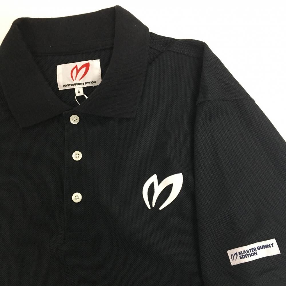新品】マスターバニー 半袖ポロシャツ 黒 ロゴ白 ちょい悪うさぎ 新品】マスターバニー 半袖ポロシャツ 黒 ロゴ白 ちょい悪うさぎ