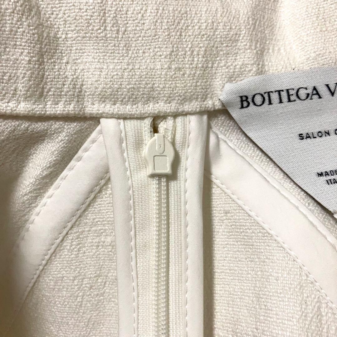 最高の一品】BOTTEGA VENETA フレア ワンピース アイボリー 42