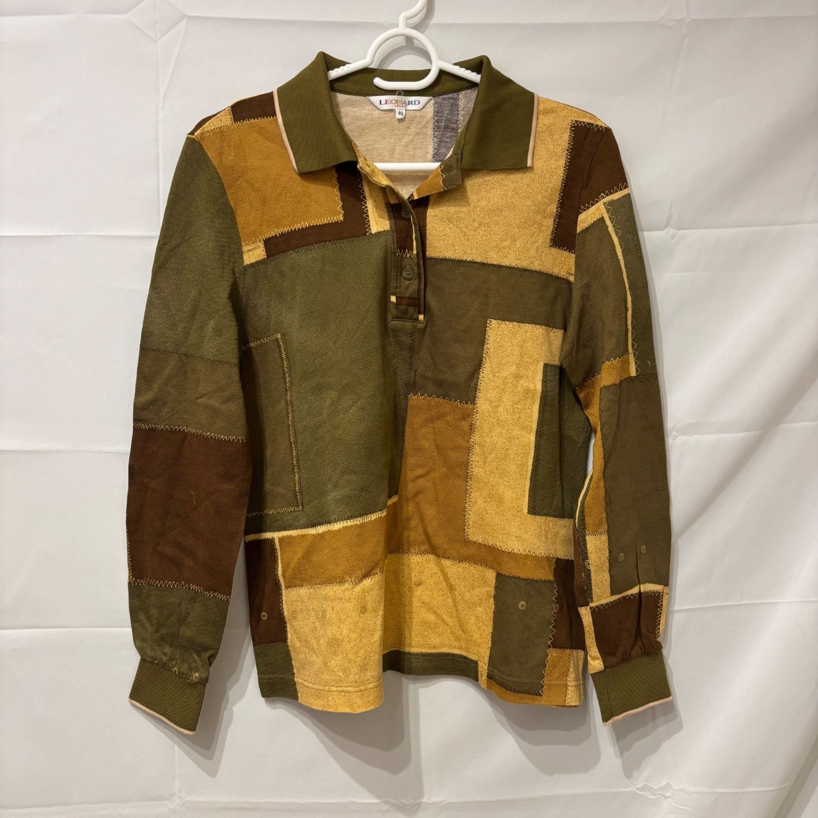 RE26 LEONARD SPORT レオナールスポーツ 長袖ポロシャツ グリーン 