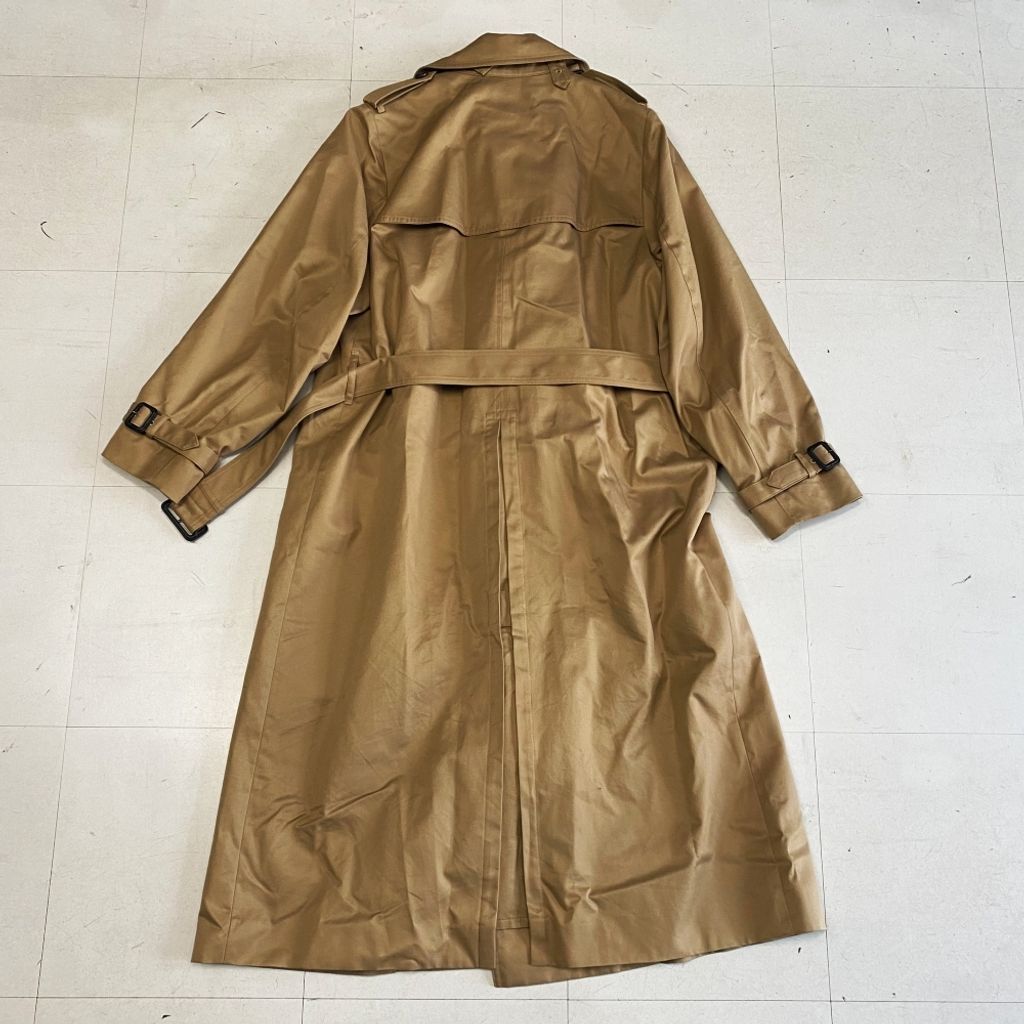 史上最も激安 本革 美品 レザー 暖い裏地付き ベルト付き トレンチコート ジャケット・アウター