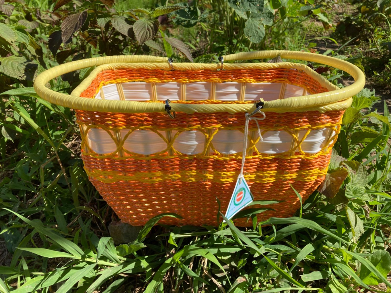 篭バック　 キュート、花色(シバヤマさんの手づくりカゴ)昭和レトロ 篭バック キュート、花色(シバヤマさんの手づくりカゴ)昭和レトロ 買物