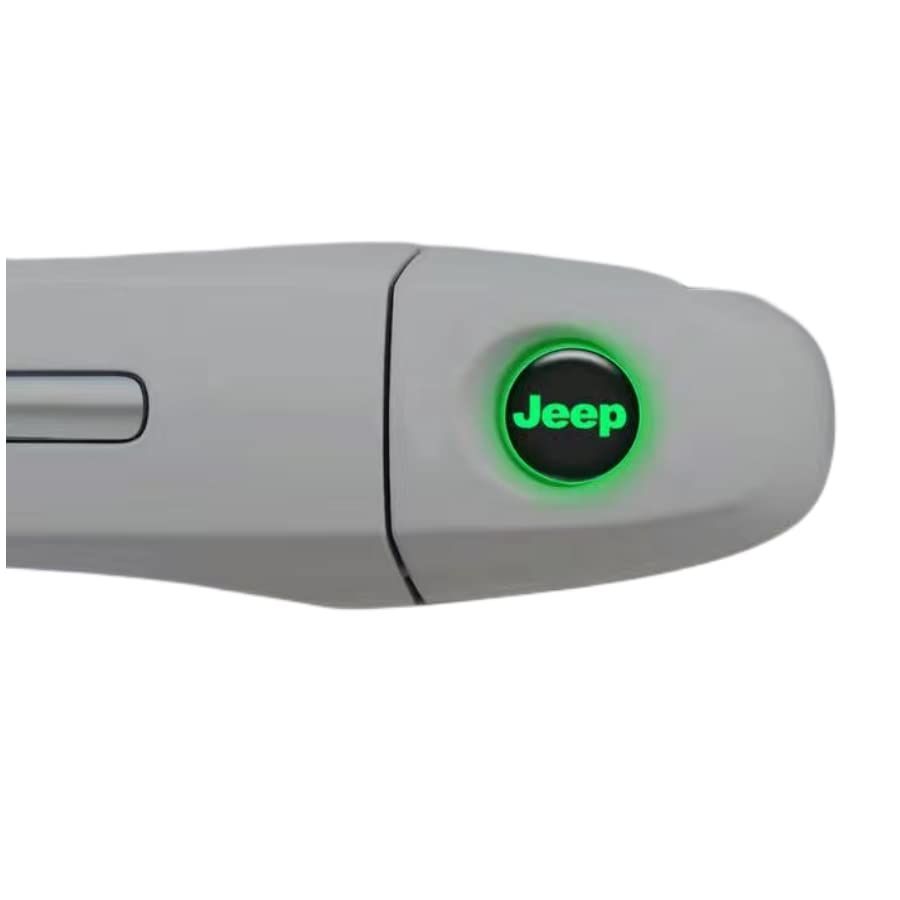 ジープ 発光ステッカー (LUP) ジープ 車ロック保護ステッカー ドアロック鍵穴ステッカーデカール 車用室外ドアハンドル 装飾アクセサリー 車のドアロックカバー プロテクター キーシリンダ