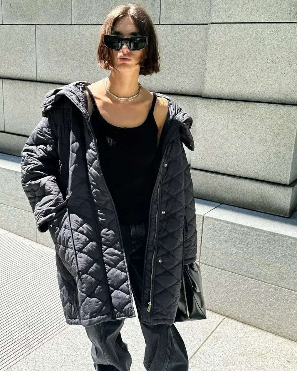 ORR オル エア キルティング フード アウター XS チャコールグレー