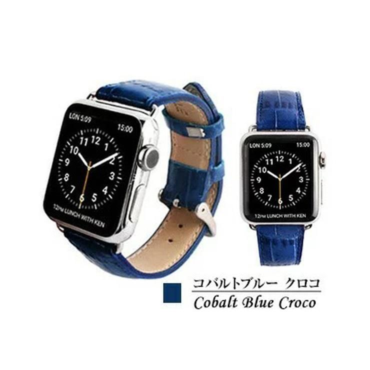 GAZEゲイズクロコ型押しスマートウォッチバンドAppleWatchバンドアップルウォッチベルト本革牛革腕時計用ベルト.3R