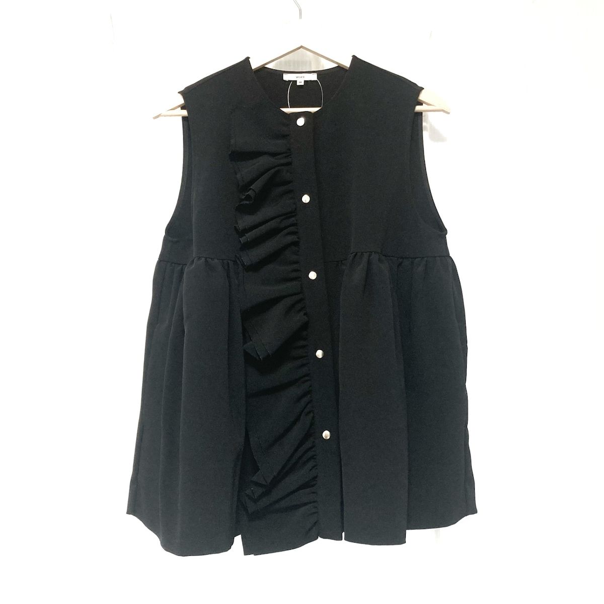 yori ダブルフリルクロスジレ 36 美品 人気☆yori☆ダブルクロスフリルジレ