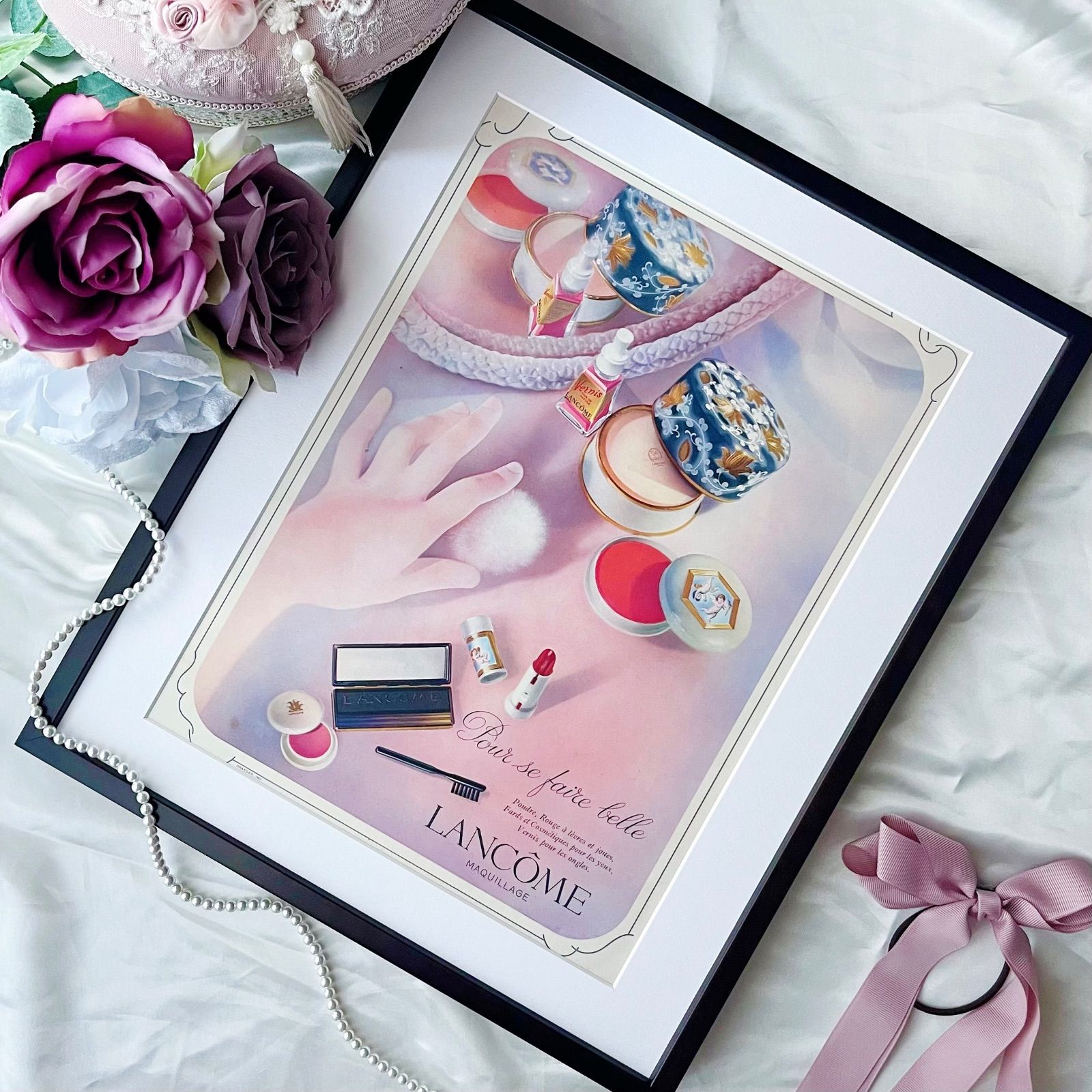 人気/希少/額装済】LANCOMEビンテージポスター 人気/希少/額装済