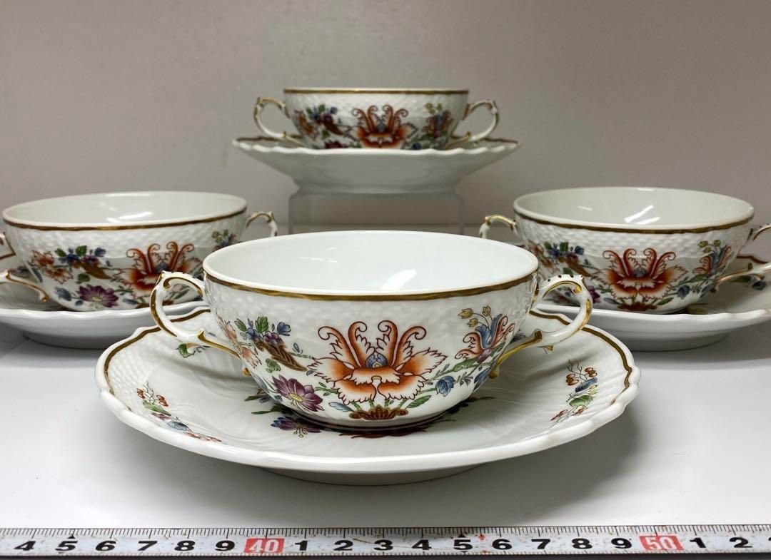 洋3 リチャードジノリ スープカップ＆ソーサー4客 東Y6-0829