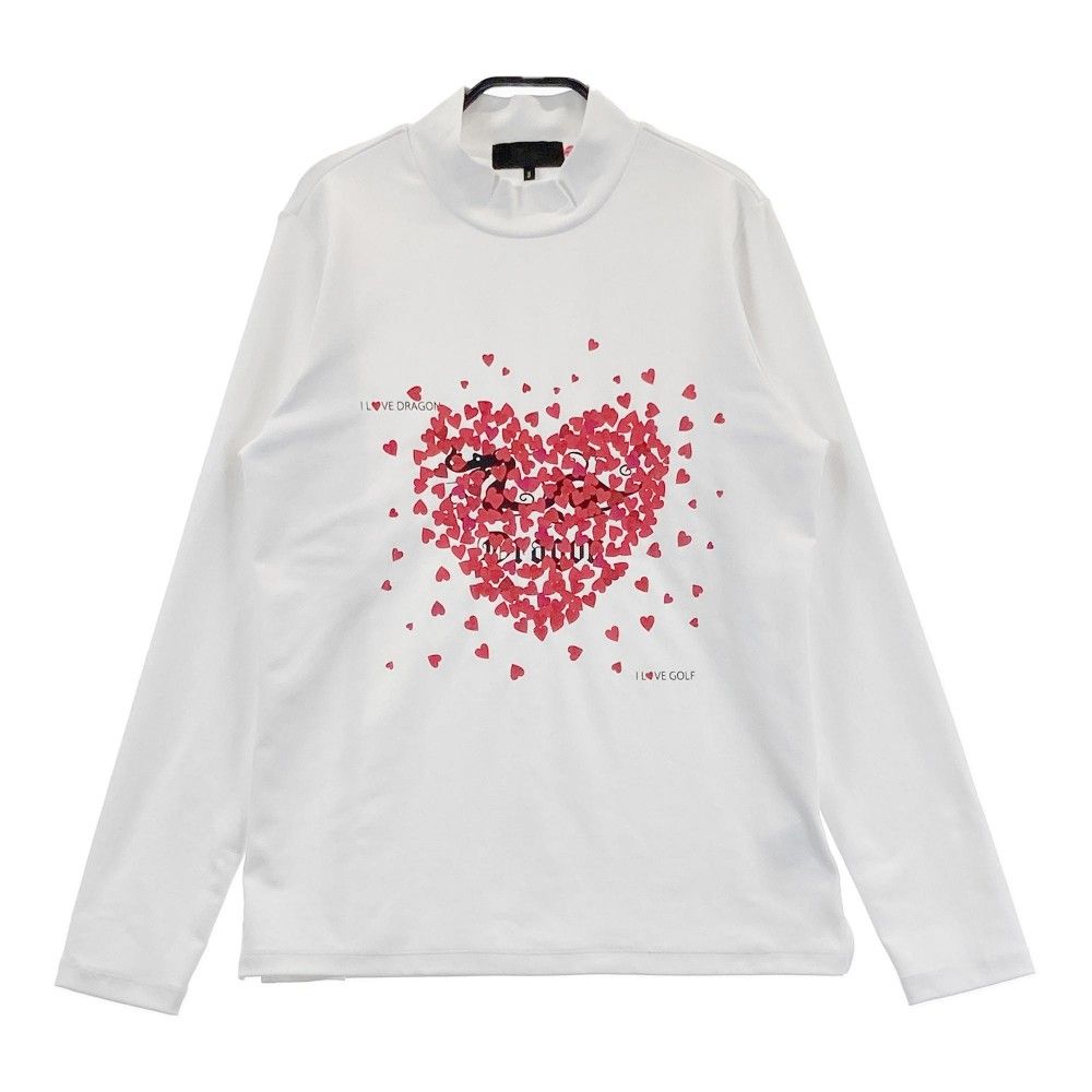 サイズ：3 DANCE WITH DRAGON ダンスウィズドラゴン  長袖ハイネックTシャツ  ホワイト系 [240101421613] ゴルフウェア レディース ストスト サイズ：3 DANCE WITH DRAGON ダンスウィズドラゴン 長袖
