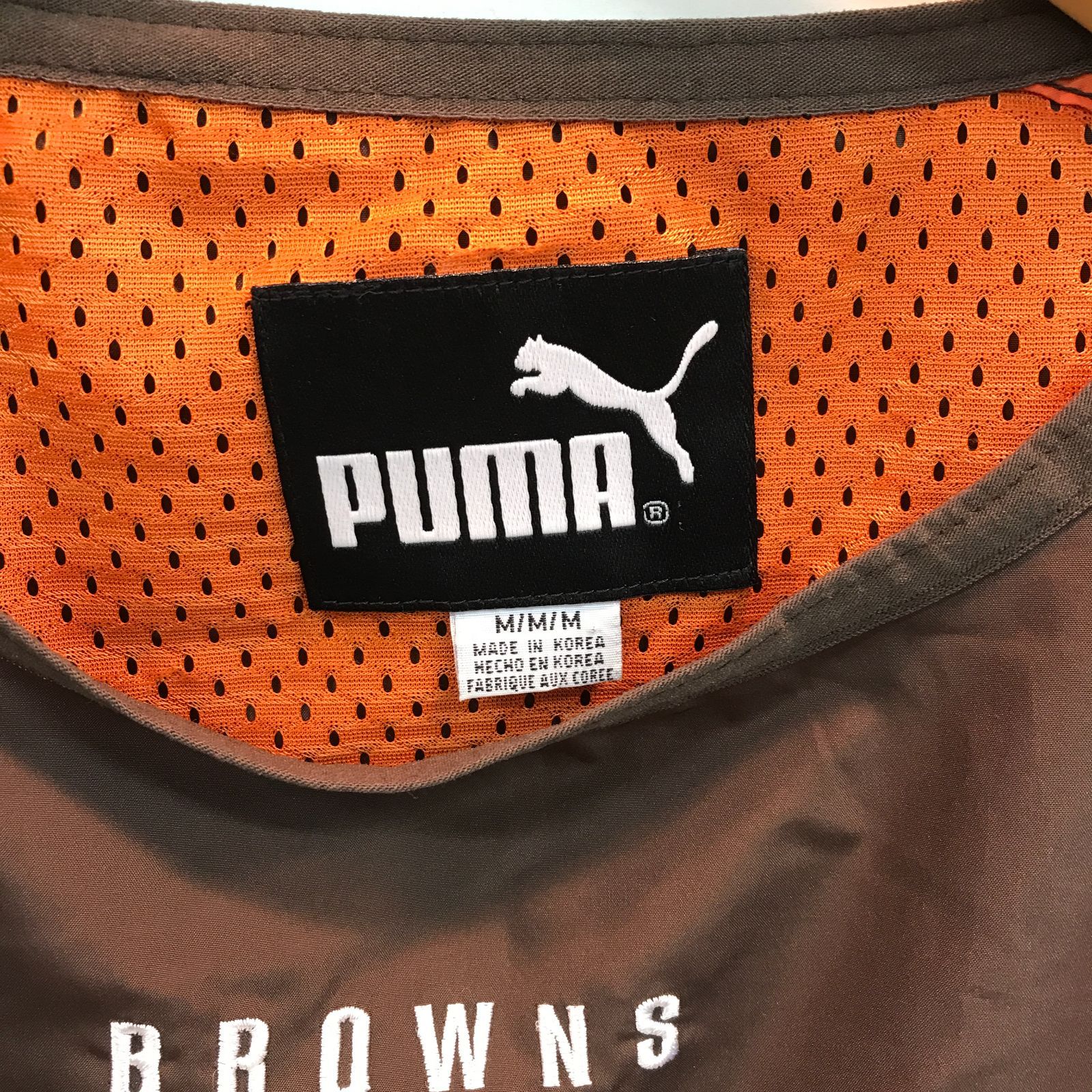 八戸第2-58-66】PUMA プーマ NFL ナイロンプルオーバー BROWNS PUMA 