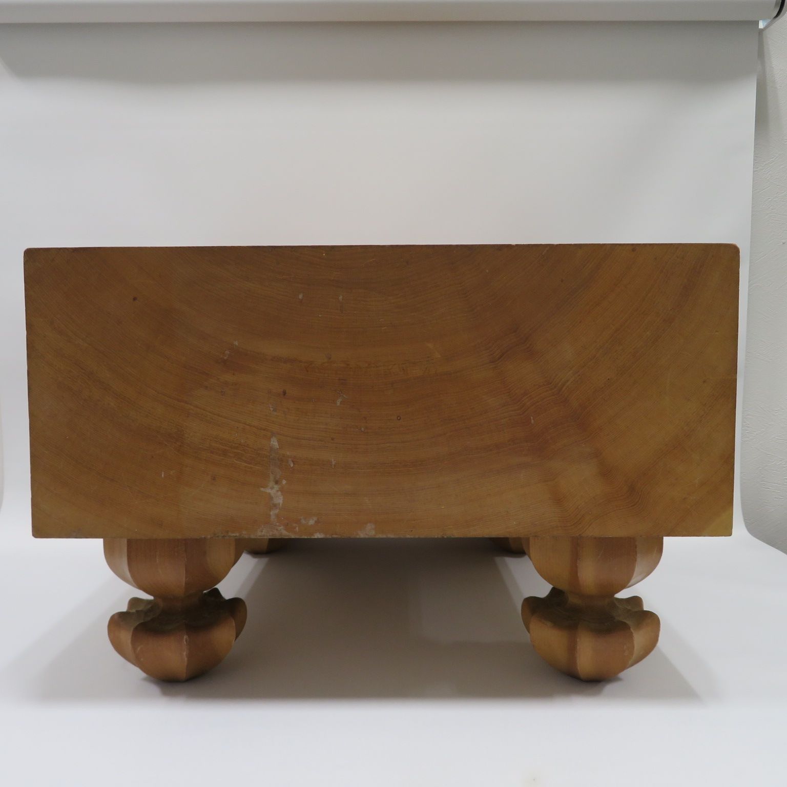 高級】本榧 脚付碁盤 4.8寸 天地柾 柾目 ヘソ有り 19路盤 15kg 本榧