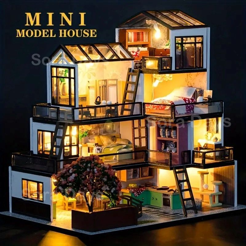 ミニチュアドールハウス　完成品　北欧風ハウス❤︎ ミニチュアドールハウス 完成品 オシャレな北欧風ハウス❤︎の通販 by