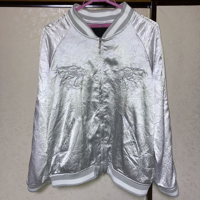 UNRELAXING アンリラクシング スカジャン シルバー 白 メンズ S