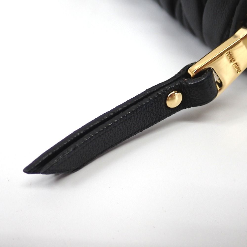 Ft630731 ミュウミュウ 二つ折り財布 マトラッセ 5ML522 ブラック  