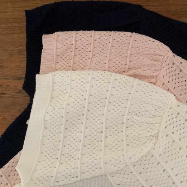トップス thebarnnet HelenLogoJacquardKnitTop pink Helen Logo Jacquard Knit Top_Pink - The Barnnet