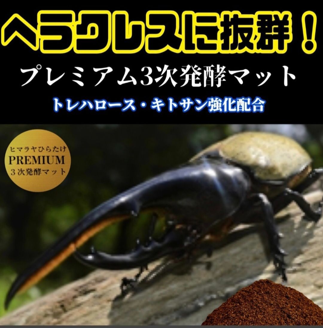 外国産カブトムシ幼虫に抜群！プレミアム3次発酵ヘラクレスマット 400リットル ヘラクレス幼虫が大きくなる！プレミアム3次発酵カブトムシ