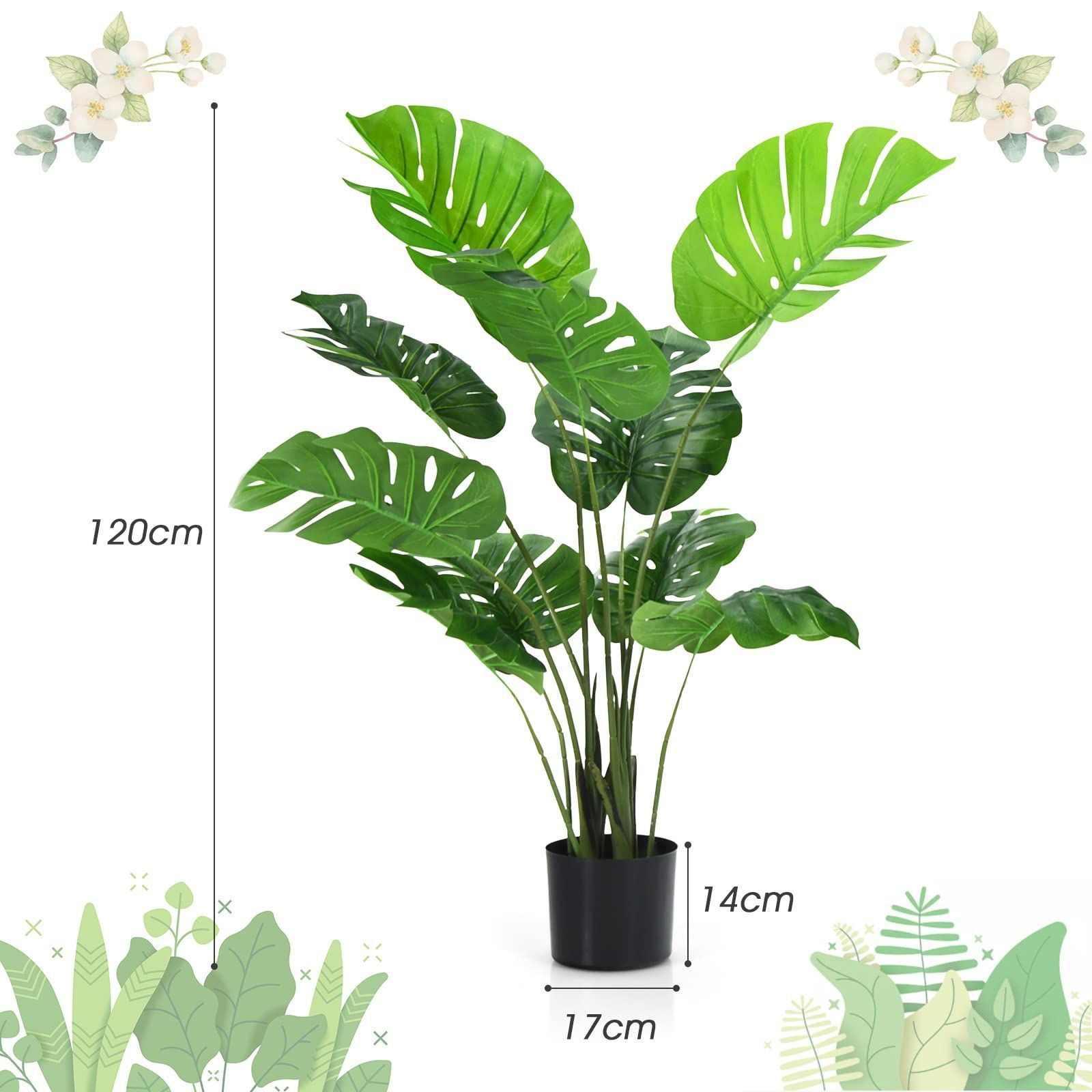 TANGKULA 人工 観葉植物 フェイク 120cm 1本 フェイクグリーン 造花